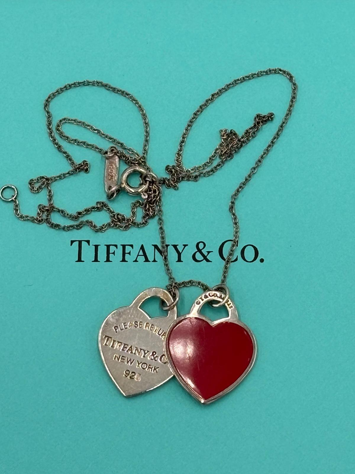 Tiffany collana pendente Double Heart Tag