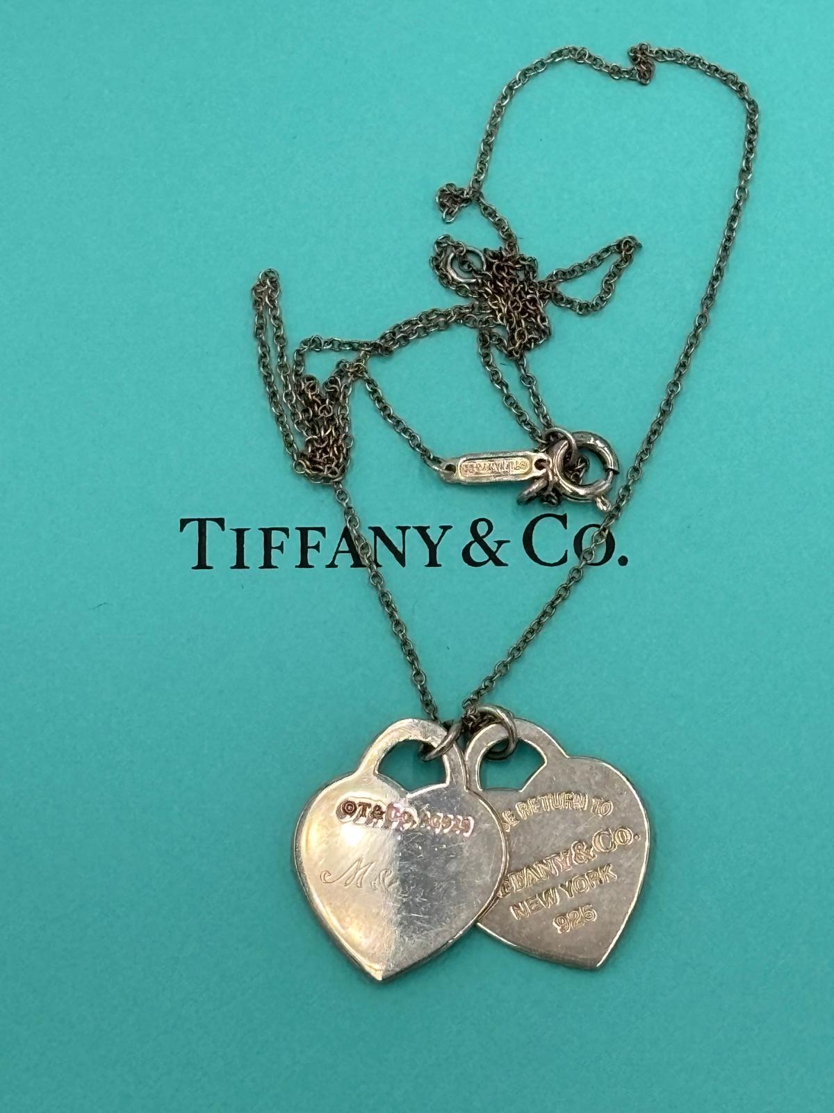 Tiffany collana pendente Double Heart Tag