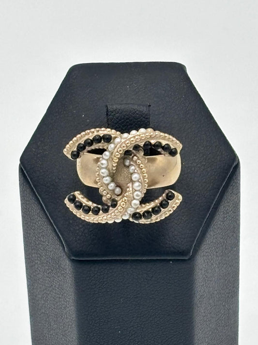 Anello Chanel CC Perline