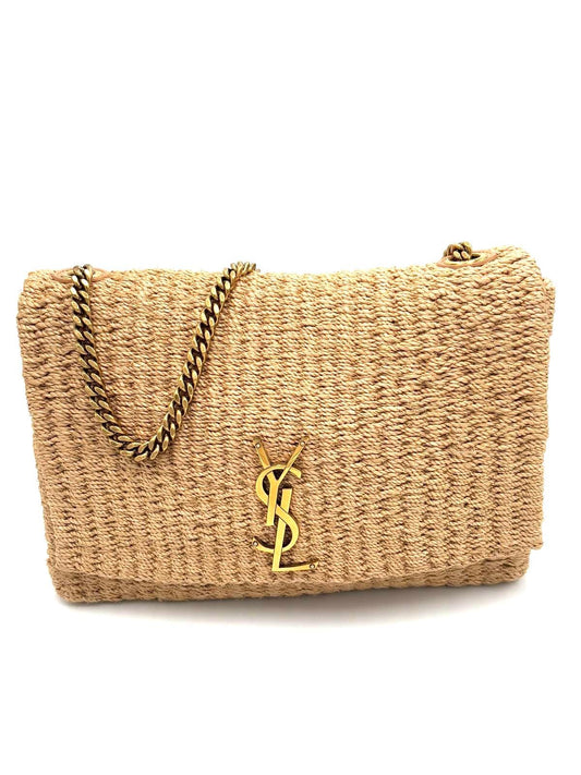Saint Laurent Kate moogramme in rafia